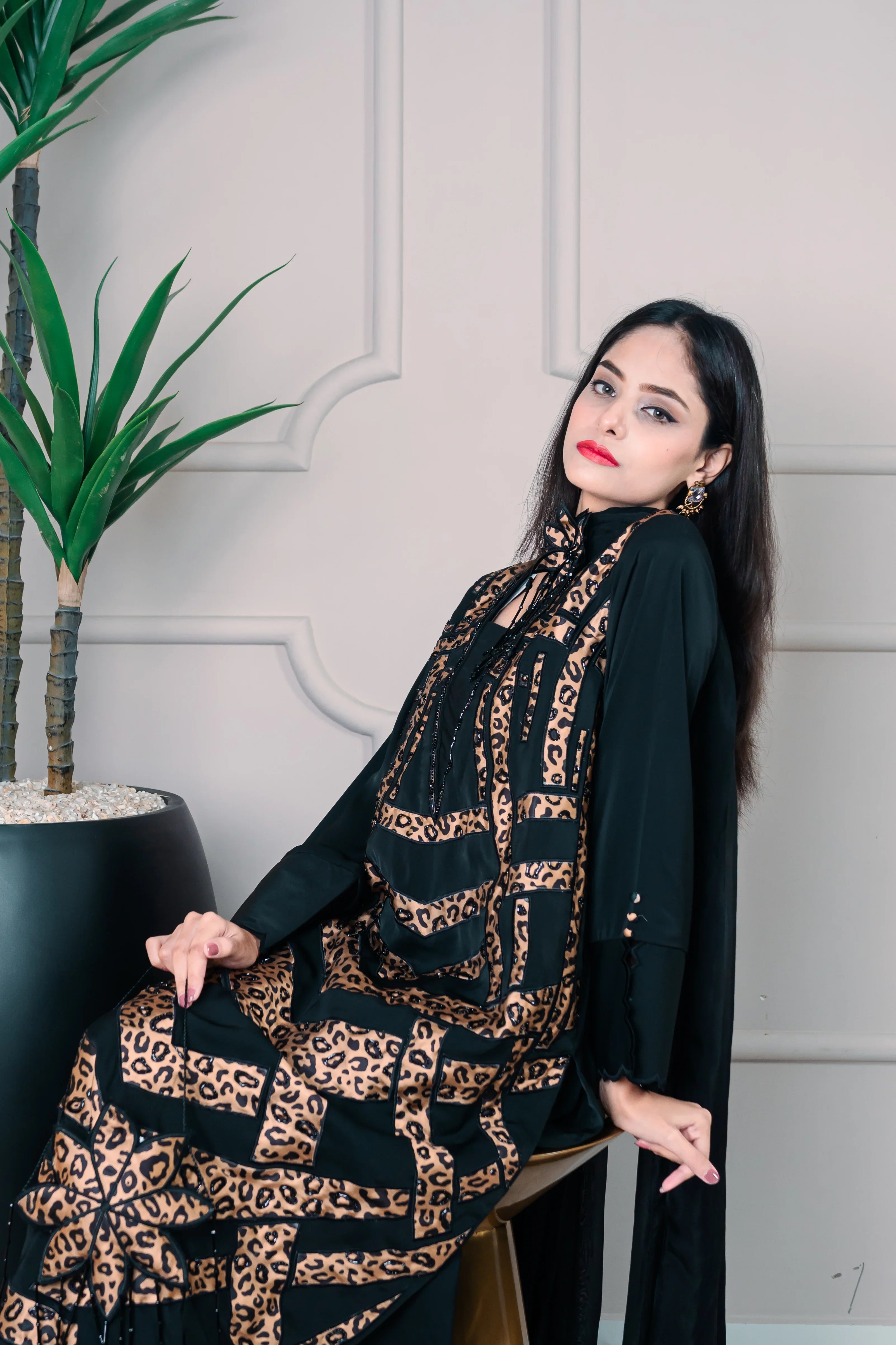 3 Piece Stiched Black Pure Silk Suit (Pret)