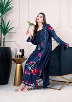 3 Piece Stiched Navy Silk Suit (Pret)
