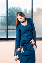3 Piece Stiched Deep Pakistani Raw Silk Suit (Pret)
