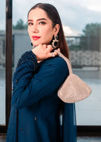 3 Piece Stiched Deep Pakistani Raw Silk Suit (Pret)