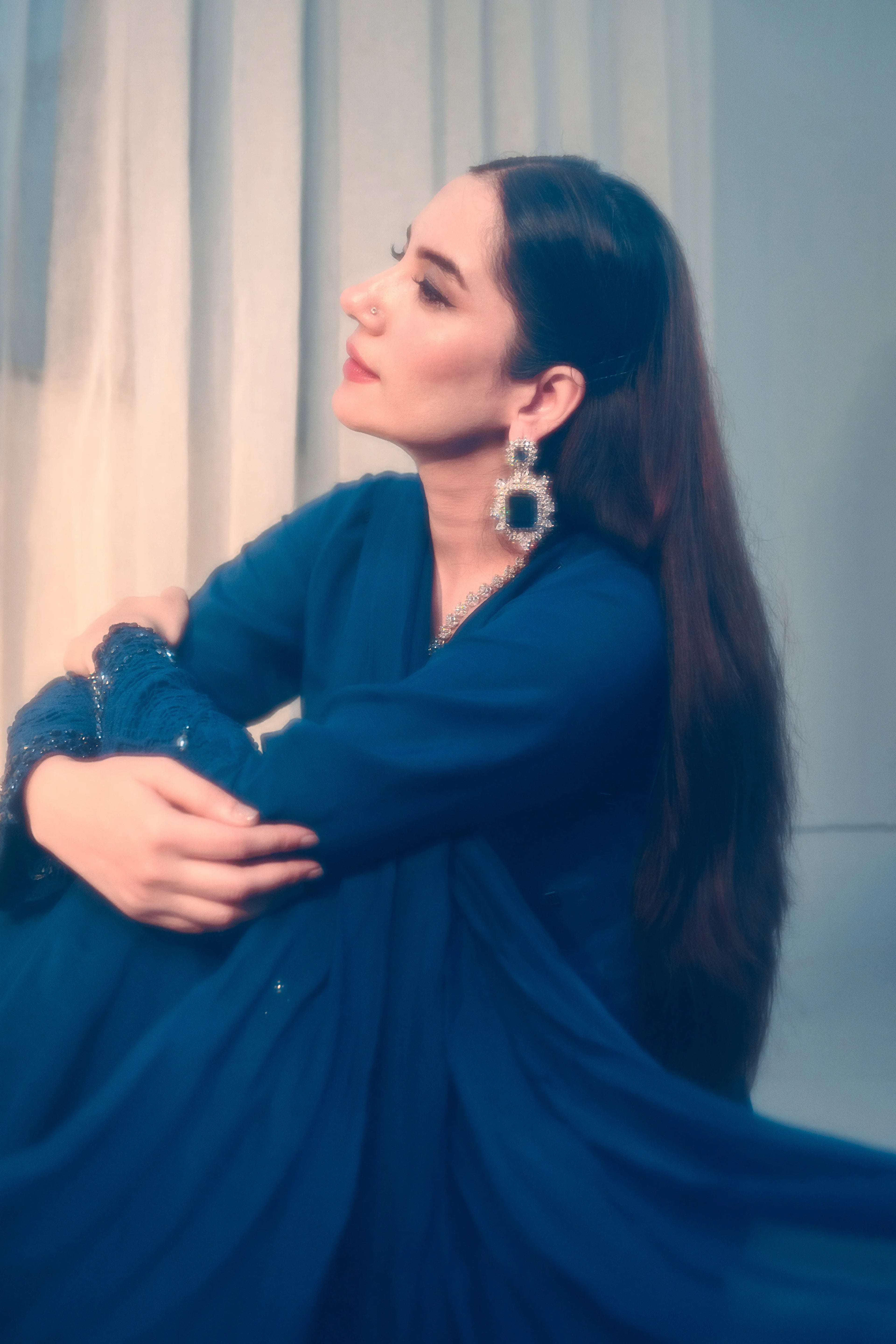 3 Piece Stiched Deep Pakistani Raw Silk Suit (Pret)