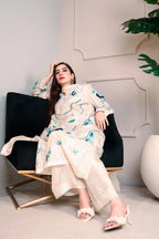 3 Piece Stiched White Silk Suit (Pret)