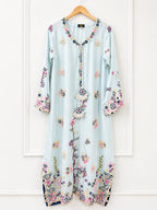 Elegant Floral Embroidered Kaftans for Women – Pastel Blue & Blush Pink Cotton Kaftan Dresses Regular price