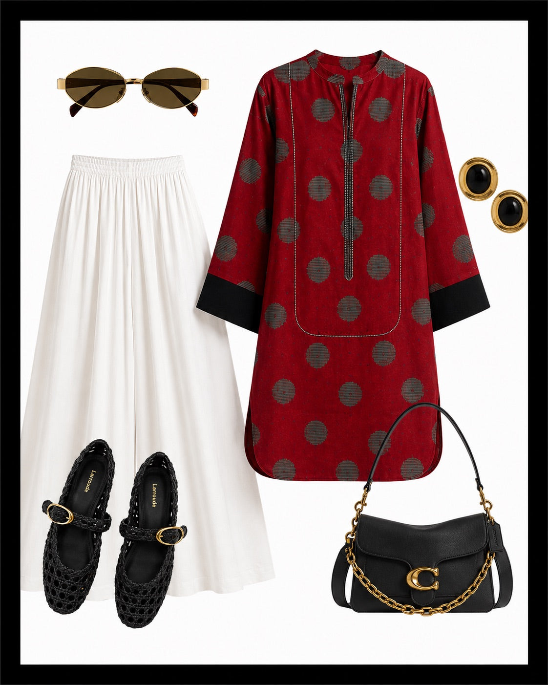 Crimson Polka Lawn Co-Ord Set
