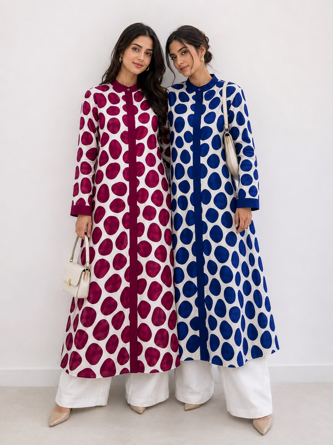 Blue & Berry Polka Lawn Co-Ord Set