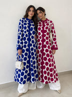 Blue & Berry Polka Lawn Co-Ord Set