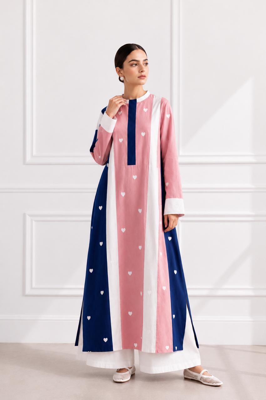 Blush and blue hearts
