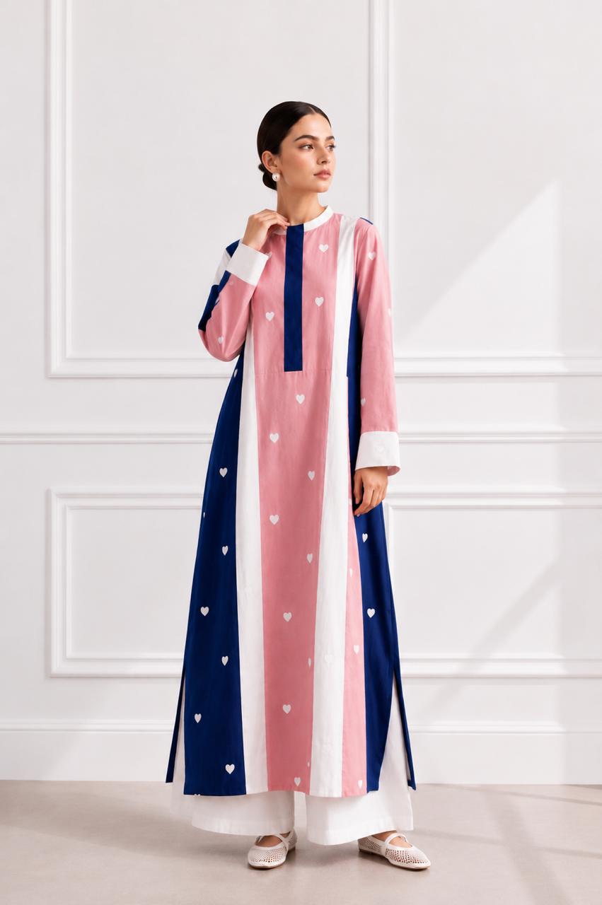 Blush and blue hearts