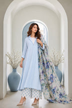 Powder Blue Lawn 3-Piece Suit