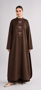 Chocolate Brown 2-Piece Lawn Suit – Long A-Line Shirt & Trousers