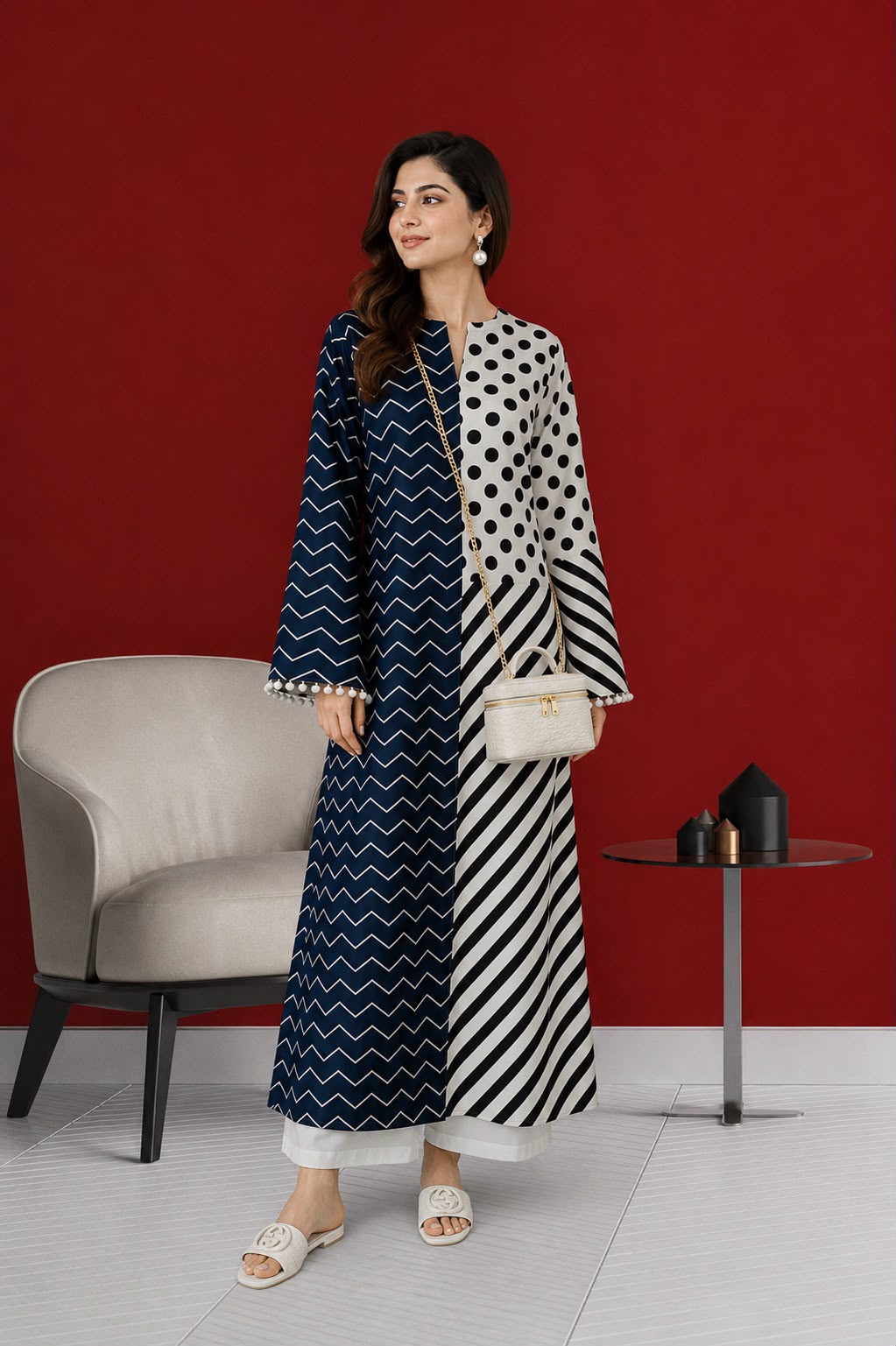 The Puzzle Print 2 Piece Lawn Dress