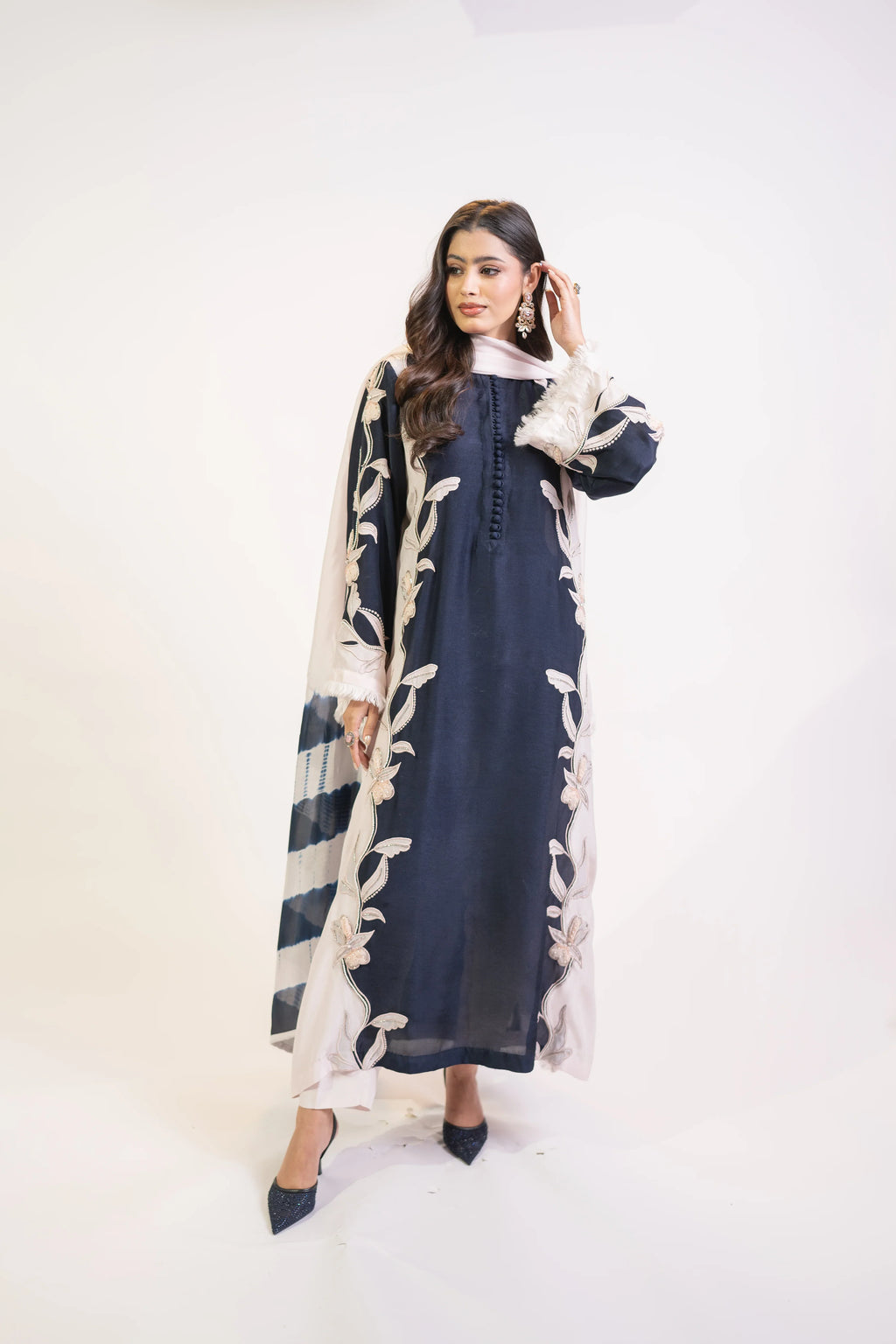Navy & Baby Pink 3PC Dress