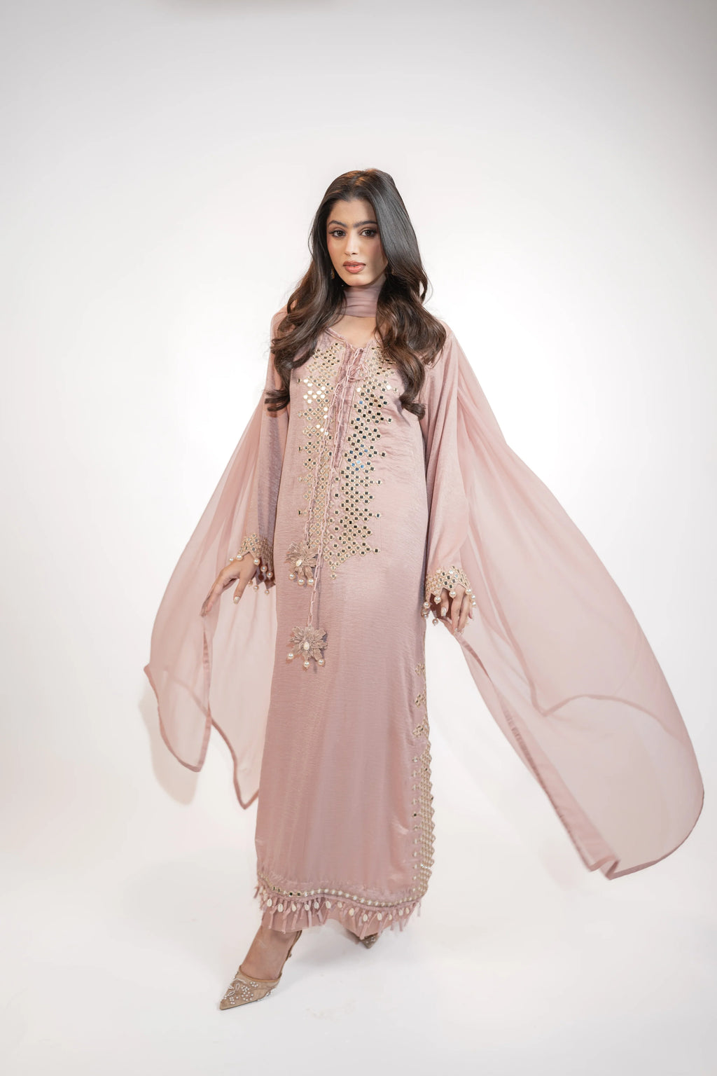 Powder Pink Self Silk 3PC Dress Regular price