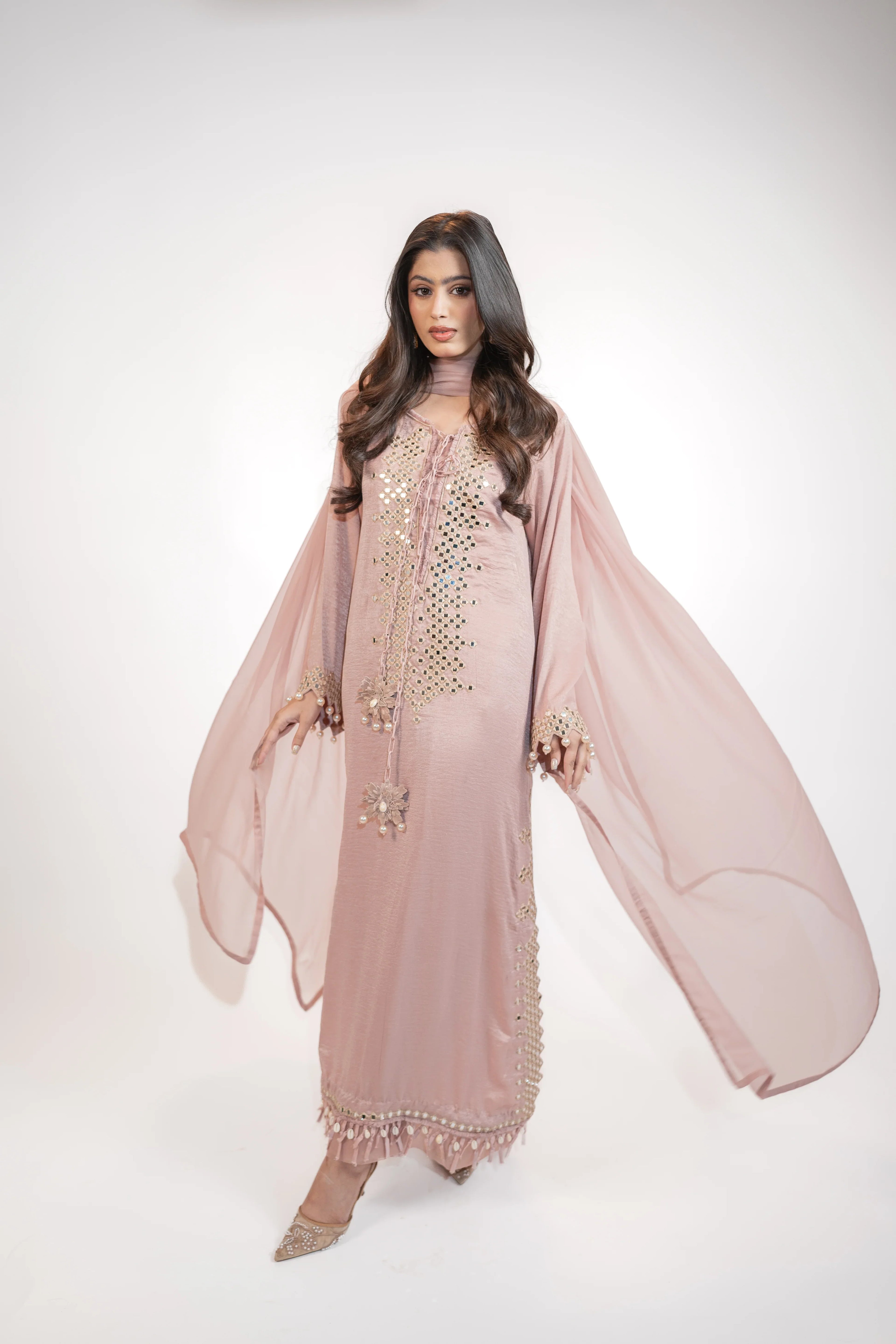 Powder Pink Self Silk 3PC Dress Regular price