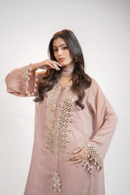 Powder Pink Self Silk 3PC Dress Regular price