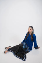 Blue & Black Silk 2 Piece Dress Regular price