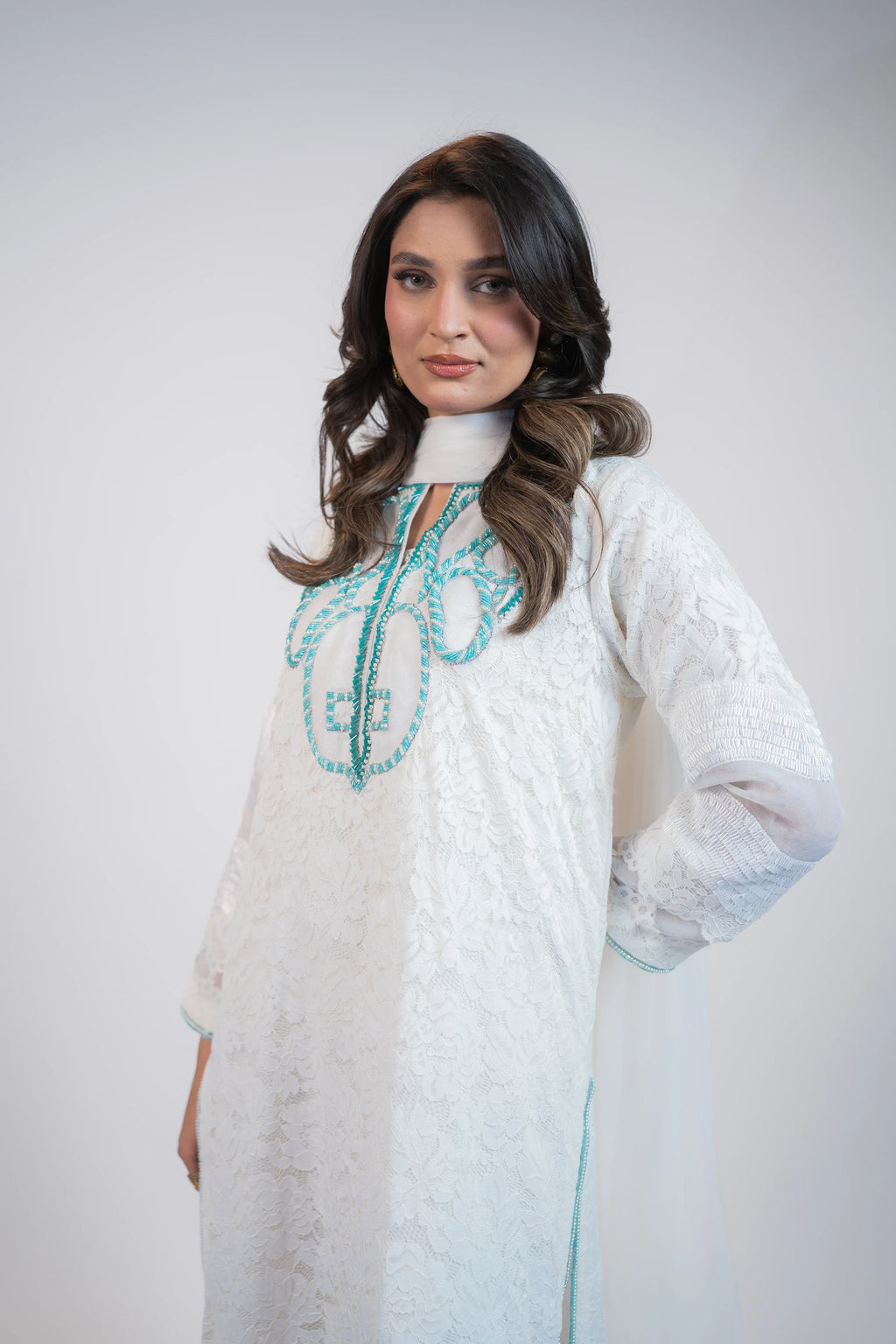 White Chantelle 3PC Dress