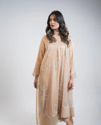 Beige Tussel Silk 3PC Dress