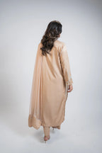 Beige Tussel Silk 3PC Dress