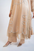 Beige Tussel Silk 3PC Dress