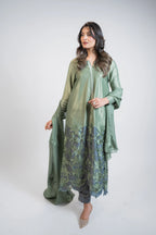 Mint Green & Grey 3PC Dress