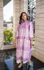 3 Piece Stiched Rana Printed Raw Silk Suit (Pret) Regular price