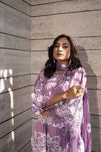 3 Piece Stiched Rana Printed Raw Silk Suit (Pret) Regular price