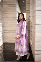 3 Piece Stiched Rana Printed Raw Silk Suit (Pret) Regular price