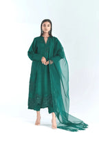 3 Piece Stiched Jade Korean Raw Silk Suit (Pret)