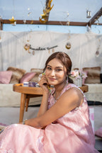 3 Piece Stiched Baby Pink Sheesha Silk Suit (Pret)